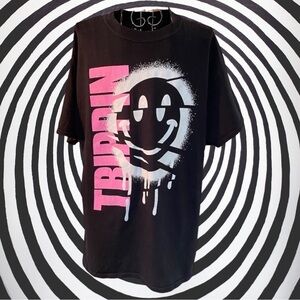 Trippin Trippy All Day Smiley Face T-shirt Black Size Medium